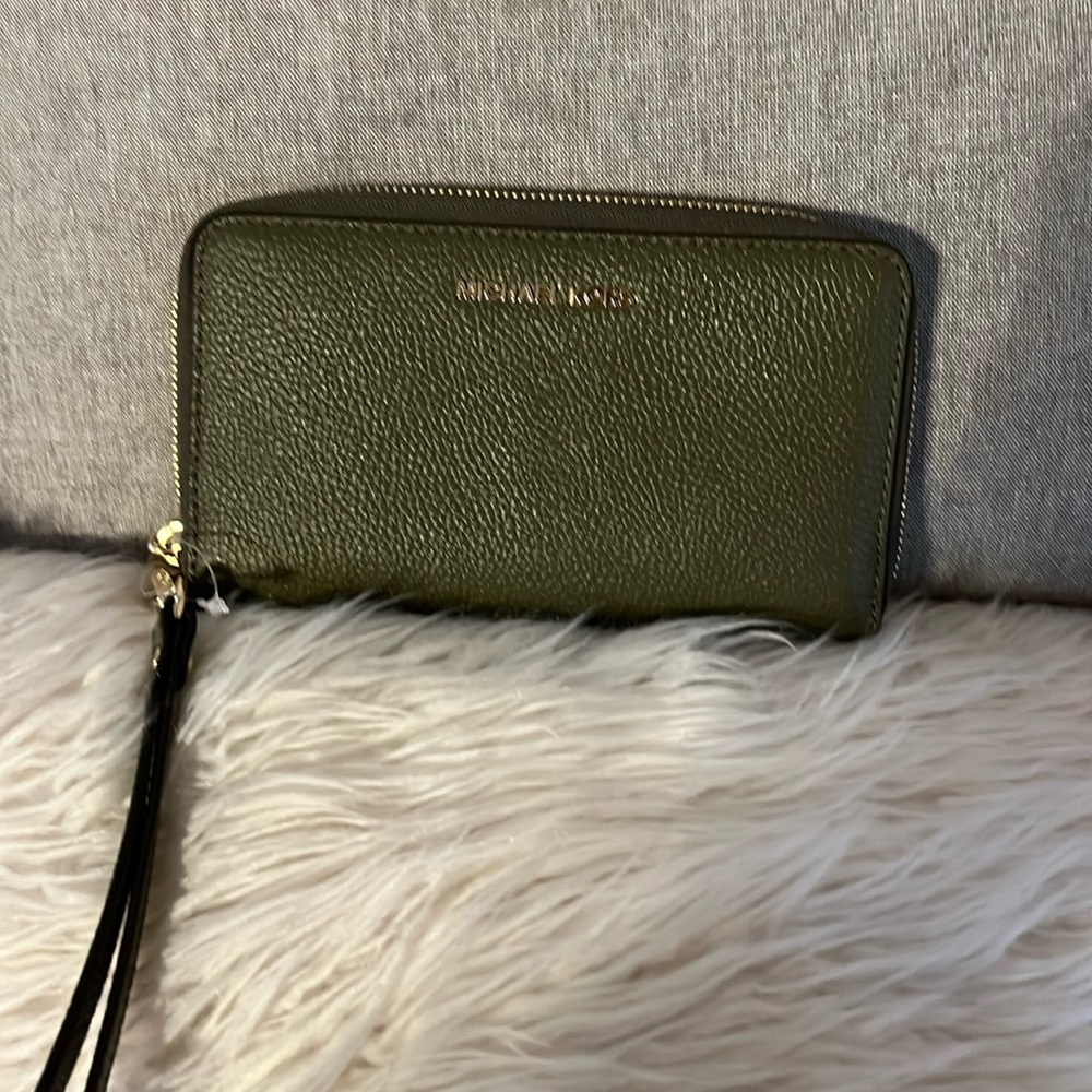 COPY - Michael Kors olive green wristlet